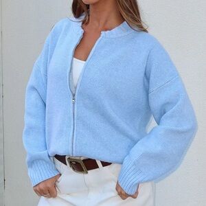 White fox Light Blue Women's Sweater